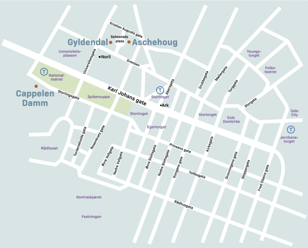 Kart over åstedene på Krimfestivalen 2026